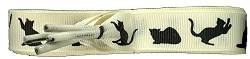 TZ Laces Marke Flach 15mmCats Band Schnürsenkel Mode Schuhe Turnschuhe - Schwarz Katze, 120 von TZ Laces