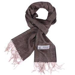 TZ Promise Winterschal mit Fischgrätenmuster, Hahnentrittmuster, Kaschmir-Haptik, klassisch, weich, luxuriös, für Damen und Herren, Fischgräten-Beige, Einheitsgröße von TZ Promise