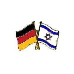 Deutschland Israel Freundschaftspin Flaggen Pin, DE Israeli Doppelt Flagge Anstecknadeln, Israel Flagge Broschennadeln, Brooch Pins Bulk Souvenir für Hut Kleidung Rucksack (1 Stück) von TZCIN