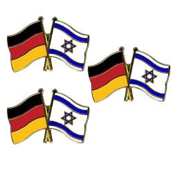 Deutschland Israel Freundschaftspin Flaggen Pin, DE Israeli Doppelt Flagge Anstecknadeln, Israel Flagge Broschennadeln, Brooch Pins Bulk Souvenir für Hut Kleidung Rucksack (3 Stück) von TZCIN