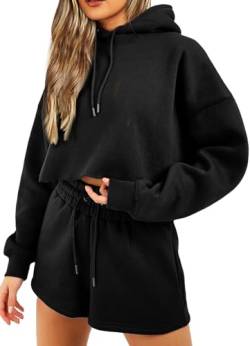 TZLDN Damen Y2k Zip Up Hoodie mit Reißverschluss Oversize Pullover Crop Sweatshirt ohne Kapuze Stehkragen Pulli Langarm Elegant Shirts #3 Schwarz M von TZLDN