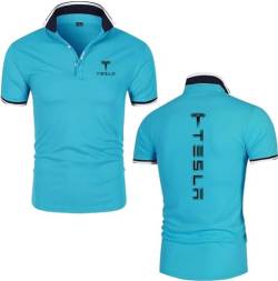 Unisex Casual T-Shirt TE_s_LA Service Kurzarm T-Shirts Golf Poloshirt Polo T-Shirts,L,Blue von TZUFA