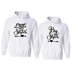 Tabiekacl Best Friends Pullover Beste Freunde Sweatshirt für Mädchen Schwarz Weiß Sister Hoodie Pulli 1 stück, Weiß-Big, XL von Tabiekacl