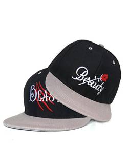 Tabiekacl King & Queen Snapback Baseballmütze für Damen und Herren Caps Für Liebhaber Paare 2 Stück Schwarz (Rose&Paw) von Tabiekacl