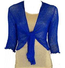 Bolero-Jacke, Strickware, schlicht, kurz, zum Schnüren, Blau One size von Taboo fashion clothing