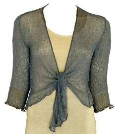 Bolero-Jacke, Strickware, schlicht, kurz, zum Schnüren, Grau One size von Taboo fashion clothing