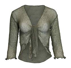 Bolero-Jacke, Strickware, schlicht, kurz, zum Schnüren, Grün One size von Taboo fashion clothing