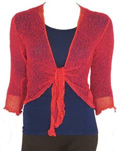 Bolero-Jacke, Strickware, schlicht, kurz, zum Schnüren, Rot One size von Taboo fashion clothing