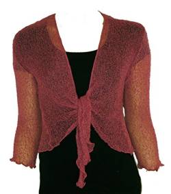 Bolero-Jacke, Strickware, schlicht, kurz, zum Schnüren, Rot One size von Taboo fashion clothing