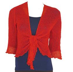 Bolero-Jacke, Strickware, schlicht, kurz, zum Schnüren, Rot One size von Taboo fashion clothing