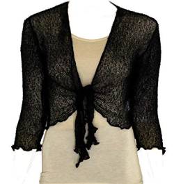 Bolero-Jacke, Strickware, schlicht, kurz, zum Schnüren, Schwarz One size von Taboo fashion clothing