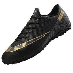 Tabrebull Herren Damen Fußballschuhe Kinder Jungen Mädchen Fußballschuhe Indoor Outdoor Athletic Turf Team Cleat Laufsport Anti-Rutsch-Dämpfungsschuhe Black 32 von Tabrebull