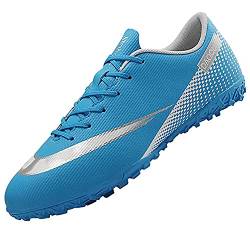 Tabrebull Herren Damen Fußballschuhe Kinder Jungen Mädchen Fußballschuhe Indoor Outdoor Athletic Turf Team Cleat Laufsport Anti-Rutsch-Dämpfungsschuhe Blue 32 von Tabrebull