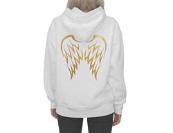 Tachinedas Kreativshop Damen Hoodie mit Flügeln und Spruch Angel Inside (schwarz, S) von Tachinedas Kreativshop