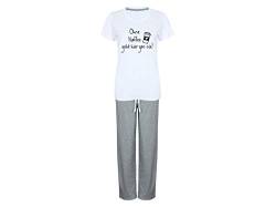 Tachinedas Kreativshop Damen Pyjama mit Spruch Ohne Kaffee geht Hier gar nix (M) von Tachinedas Kreativshop