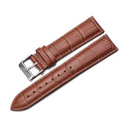 Damen Uhrenarmbänder Stahl Dornschliesse Handschlaufe für Lederband Uhren 12mm-22mm Hellbraun,18mm von Tactfulw