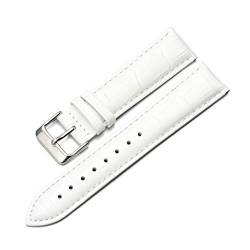 Damen Uhrenarmbänder Stahl Dornschliesse Handschlaufe für Lederband Uhren 12mm-22mm Weiß,18mm von Tactfulw