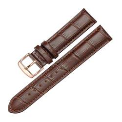 Ersatzuhrenarmband Leder Lederband für Männer Frauen 12mm-22mm-Uhrenarmband Brown Rose Gold,12mm von Tactfulw
