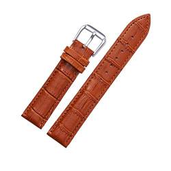 Ersatzuhrenarmband Leder Lederband für Männer Frauen 12mm-22mm-Uhrenarmband Hellbraun,12mm von Tactfulw