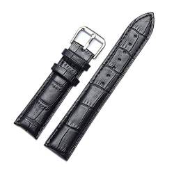 Ersatzuhrenarmband Leder Lederband für Männer Frauen 12mm-22mm-Uhrenarmband Schwarz,12mm von Tactfulw