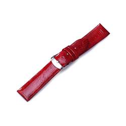 Lackleder Frauen Armband 12mm-22mm Lizard Pattern Ersatzband Strap rot,16mm von Tactfulw