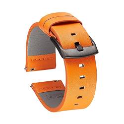 Quick Release Leder Uhrenarmbänder 18mm-24mm Uhrenarmbänder aus Kalbsleder Weiches Leder-Armband, 18mm von Tactfulw