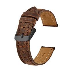 Tactfulw 14mm -24mm Uhrenarmband, Retro- Lederband Ersatz-Armband für Männer Frauen poliert Buckle, 17mm von Tactfulw