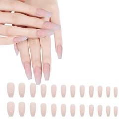 24 Stück Eckig Nägel Zum Aufkleben , Gradient Weiß French Künstliche Nägel, Trend Kunstnägel Press on Nails mit Nagelkleber, Square Fingernägel Fake Nails für Frauen von Tadipri
