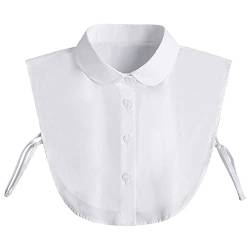 Hälfte Shirt Frauen Kragen, Damen Abnehmbare Kragen Fake Bluse Collard Shirt, Bequem, Glatt, Leicht zu Tragen, Geeignet für Büro- / Besprechungsräume Herren Damen von Tadipri