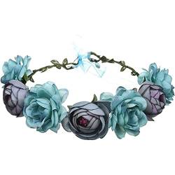 Haarbänder, Kopfband, Frauen Rose Blumenkronhaarkranz Blumenstirnband mit verstellbarem Band lassen von Tadoiooy