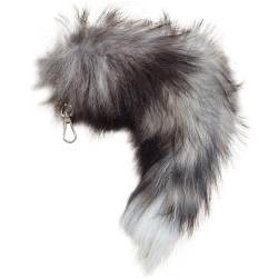 Therian Tail,Fuchsschwanz Fake Tail, 15,75 Zoll Tierschwanz Zotteliger Kunstfellschwanz Realistischer Fuchsschwanz Schlüsselanhänger Dekorativer Therianschwanz für Handtasche Rucksack Cosplay Stil 4 von Tadoiooy