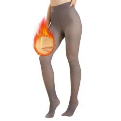 Taekooki Thermostrumpfhosen für Damen, Gefütterte Strumpfhose, Fleece Strumpfhose, Plüschstrümpfe Pantyhose, Winter Gefälschte Durchscheinend Plüschstrümpfe Pantyhose Warmer Leggings(300g) von Taekooki