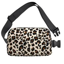 Taeku Bauchtasche Gürteltasche für Damen Herren Klein Gürtel Taille Sporttasche Querkörper Bum Hüfttaschen Fanny Pack für Laufen Wandern Travel Workout (Leopard) von Taeku