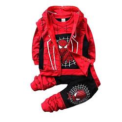 Taenzoess Kinder Bekleidungsset Spiderman Kostüm Jungen Sweatshirt Hose Kapuzenpullover Kinderanzug Baby Junge Kleidung Outfit von Taenzoess