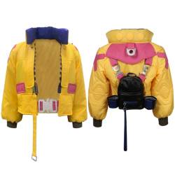 Damen Killjoy Jacke Kostüm Halloween Cosplay Mantel mit Tasche (groß, gelb) von Taeyue