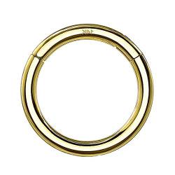 Piercing Clicker Scharnier Ring 585 Gold 14 Karat Segmentring Septum Tragus Helix Ohr Nase Nasenring Nasenpiercing Ohrpiercing Gelbgold 1,2mm x 6mm von Taffstyle