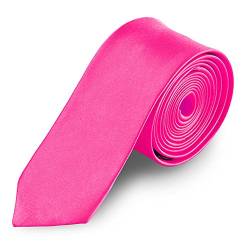Taffstyle® Farbige schmale dünne Fashion Mode slim Krawatte Satin Business Trend Schlips Binder - Pink von Taffstyle