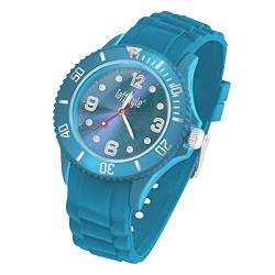 Taffstyle Armbanduhr Silikon Analog Quarz Uhr Farbige Sport Sportuhr Damen Herren Kinder Unisex 34mm Marineblau von Taffstyle