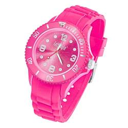 Taffstyle Armbanduhr Silikon Analog Quarz Uhr Farbige Sport Sportuhr Damen Herren Kinder Unisex 39mm Pink von Taffstyle