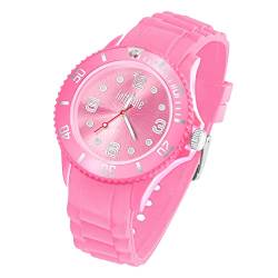 Taffstyle Armbanduhr Silikon Analog Quarz Uhr Farbige Sport Sportuhr Damen Herren Kinder Unisex 39mm Rosa von Taffstyle