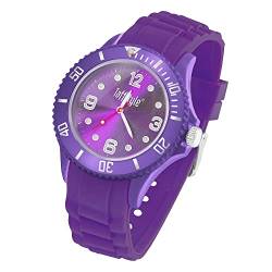 Taffstyle Armbanduhr Silikon Analog Quarz Uhr Farbige Sport Sportuhr Damen Herren Kinder Unisex 43mm Lila von Taffstyle