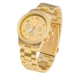 Taffstyle Damen Armbanduhr Edelstahl Wasserdicht Quarz Analog Designer Chronograph Uhr Elegant Klassisch Modern Damenuhr Frauen Gold von Taffstyle