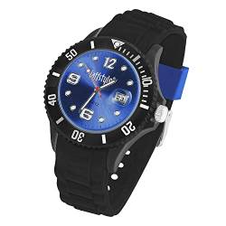 Taffstyle Damen Herren Sportuhr Armbanduhr Silikon Sport Ziffernblatt mit Datum Analog Quarz Farbige Bunte Uhr Schwarz Blau von Taffstyle