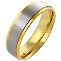 Taffstyle Fingerring Band-Ring Bicolor Partnerring für Damen Herren, Edelstahl gebürstet Herrenring Damenring Partnerring Verlobungsring von Taffstyle