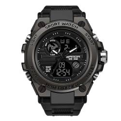 Taffstyle Herren Armbanduhr Silikon Digital Stopp Alarm Licht Chronograph Uhr Flieger Sport Fliegeruhr Sportuhr Extra Big XXL Herrenuhr Silikonuhr Männer Schwarz von Taffstyle