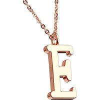 Taffstyle Kette mit Anhänger Damen Halskette Kette Buchstabe Anhänger Roségold Vergoldet Rotgold E, Rose Gold Modern Letter Schlicht Motiv Geschenke Frauen Geburtstag von Taffstyle