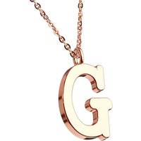 Taffstyle Kette mit Anhänger Damen Halskette Kette Buchstabe Anhänger Roségold Vergoldet Rotgold G, Rose Gold Modern Letter Schlicht Motiv Geschenke Frauen Geburtstag von Taffstyle