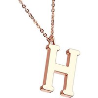 Taffstyle Kette mit Anhänger Damen Halskette Kette Buchstabe Anhänger Roségold Vergoldet Rotgold H, Rose Gold Modern Letter Schlicht Motiv Geschenke Frauen Geburtstag von Taffstyle