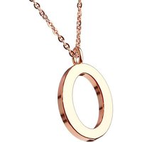 Taffstyle Kette mit Anhänger Damen Halskette Kette Buchstabe Anhänger Roségold Vergoldet Rotgold O, Rose Gold Modern Letter Schlicht Motiv Geschenke Frauen Geburtstag von Taffstyle