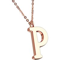 Taffstyle Kette mit Anhänger Damen Halskette Kette Buchstabe Anhänger Roségold Vergoldet Rotgold P, Rose Gold Modern Letter Schlicht Motiv Geschenke Frauen Geburtstag von Taffstyle